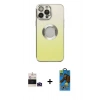 MARSİLYAN™- iPhone 14 Pro Max Kılıf Kutup Yansıma Özel Seri - Siyah 18D Cam Ekran Koruyucu + Bilvis Titan Kamera Lens - DNMR