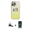 MARSİLYAN™- iPhone 14 Pro Max Kılıf Kutup Yansıma Özel Seri - Siyah 360 Mat Full Body Arka Koruyucu + Bilvis Titan Kamera Lens - DNMR