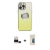 MARSİLYAN™- iPhone 14 Pro Max Kılıf Kutup Yansıma Özel Seri - Siyah 6D Mat Seramik Hayalet Nano Ekran Koruyucu + Siyah Bilvis Titan Kamera Lens