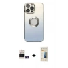 MARSİLYAN™- iPhone 14 Pro Max Kılıf Kutup Yansıma Özel Seri - Siyah 6D Mat Seramik Hayalet Nano Ekran Koruyucu + Bilvis Titan Kamera Lens - DNMR