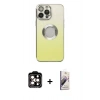 MARSİLYAN™- iPhone 14 Pro Max Kılıf Kutup Yansıma Özel Seri - Siyah Bilvis 3D Mat Cam Ekran Koruyucu + PVD Metal Kamera Lens - TU