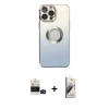 MARSİLYAN™- iPhone 14 Pro Max Kılıf Kutup Yansıma Özel Seri - Siyah Bilvis 3D Mat Cam Ekran Koruyucu + Siyah Bilvis Titan Kamera Lens