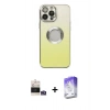 MARSİLYAN™- iPhone 14 Pro Max Kılıf Kutup Yansıma Özel Seri - Siyah Bilvis 5in1 3D Magic Cam Ekran Koruyucu + Bilvis Titan Kamera Lens - GS