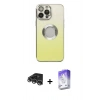 MARSİLYAN™- iPhone 14 Pro Max Kılıf Kutup Yansıma Özel Seri - Siyah Bilvis 5in1 3D Magic Cam Ekran Koruyucu + Raze Metal Kamera Lens - GS