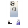 MARSİLYAN™- iPhone 14 Pro Max Kılıf Kutup Yansıma Özel Seri - Siyah Bilvis 5in1 5D Magic Hayalet Cam Ekran Koruyucu + Bilvis Titan Kamera Lens - SH