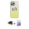 MARSİLYAN™- iPhone 14 Pro Max Kılıf Kutup Yansıma Özel Seri - Siyah Bilvis 5in1 5D Magic Hayalet Cam Ekran Koruyucu + Raze Metal Kamera Lens - GD