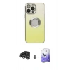 MARSİLYAN™- iPhone 14 Pro Max Kılıf Kutup Yansıma Özel Seri - Siyah Bilvis 5in1 5D Magic Hayalet Cam Ekran Koruyucu + Raze Metal Kamera Lens - GS