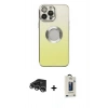 MARSİLYAN™- iPhone 14 Pro Max Kılıf Kutup Yansıma Özel Seri - Siyah Bilvis Hayalet Cam Ekran Koruyucu + Raze Metal Kamera Lens - GS