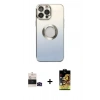 MARSİLYAN™- iPhone 14 Pro Max Kılıf Kutup Yansıma Özel Seri - Siyah Buffer Cam Ekran Koruyucu + Bilvis Titan Kamera Lens - SH