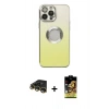 MARSİLYAN™- iPhone 14 Pro Max Kılıf Kutup Yansıma Özel Seri - Siyah Buffer Cam Ekran Koruyucu + Raze Metal Kamera Lens - GD