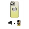 MARSİLYAN™- iPhone 14 Pro Max Kılıf Kutup Yansıma Özel Seri - Siyah Buffer Cam Ekran Koruyucu + Raze Metal Kamera Lens - GS