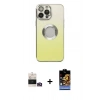 MARSİLYAN™- iPhone 14 Pro Max Kılıf Kutup Yansıma Özel Seri - Siyah Buffer Hayalet Cam Ekran Koruyucu + Bilvis Titan Kamera Lens - GD