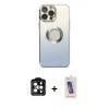 MARSİLYAN™- iPhone 14 Pro Max Kılıf Kutup Yansıma Özel Seri - Siyah Joko 5D Cam + PVD Metal Kamera Lens - TU