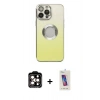 MARSİLYAN™- iPhone 14 Pro Max Kılıf Kutup Yansıma Özel Seri - Siyah Joko 5D Cam + PVD Metal Kamera Lens - TU