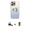 MARSİLYAN™- iPhone 14 Pro Max Kılıf Kutup Yansıma Özel Seri - Siyah Joko Magic 5D Hayalet Cam + Bilvis Titan Kamera Lens - DNMR