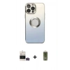 MARSİLYAN™- iPhone 14 Pro Max Kılıf Kutup Yansıma Özel Seri - Siyah Joko Magic 5D Hayalet Cam + Bilvis Titan Kamera Lens - GD