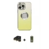 MARSİLYAN™- iPhone 14 Pro Max Kılıf Kutup Yansıma Özel Seri - Siyah Joko Magic 5D Hayalet Cam + Raze Metal Kamera Lens - GD
