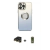 MARSİLYAN™- iPhone 14 Pro Max Kılıf Kutup Yansıma Özel Seri - Siyah Joko Magic 5D Hayalet Cam + Raze Metal Kamera Lens - GD