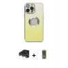 MARSİLYAN™- iPhone 14 Pro Max Kılıf Kutup Yansıma Özel Seri - Siyah Joko Magic 5D Hayalet Cam + Raze Metal Kamera Lens - GS
