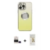 MARSİLYAN™- iPhone 14 Pro Max Kılıf Kutup Yansıma Özel Seri - Siyah Mat Seramik Nano Ekran Koruyucu + Bilvis Titan Kamera Lens - SH
