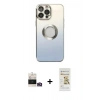 MARSİLYAN™- iPhone 14 Pro Max Kılıf Kutup Yansıma Özel Seri - Siyah Mat Seramik Nano Ekran Koruyucu + Bilvis Titan Kamera Lens - GD