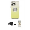 MARSİLYAN™- iPhone 14 Pro Max Kılıf Kutup Yansıma Özel Seri - Siyah Mat Seramik Nano Ekran Koruyucu + Raze Metal Kamera Lens - GS