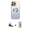 MARSİLYAN™- iPhone 14 Pro Max Kılıf Kutup Yansıma Özel Seri - Siyah Polymer Nano Ekran Koruyucu + Bilvis Titan Kamera Lens - DNMR