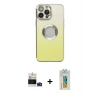 MARSİLYAN™- iPhone 14 Pro Max Kılıf Kutup Yansıma Özel Seri - Siyah Polymer Nano Ekran Koruyucu + Bilvis Titan Kamera Lens - DNMR