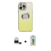 MARSİLYAN™- iPhone 14 Pro Max Kılıf Kutup Yansıma Özel Seri - Siyah Polymer Nano Ekran Koruyucu + Bilvis Titan Kamera Lens - GS
