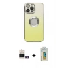 MARSİLYAN™- iPhone 14 Pro Max Kılıf Kutup Yansıma Özel Seri - Siyah Polymer Nano Ekran Koruyucu + Bilvis Titan Kamera Lens - GD