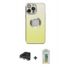 MARSİLYAN™- iPhone 14 Pro Max Kılıf Kutup Yansıma Özel Seri - Siyah Polymer Nano Ekran Koruyucu + Raze Metal Kamera Lens - GS