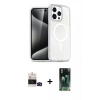 MARSİLYAN™- iPhone 14 Pro Max Kılıf Nova Asil Prime - Şeffaf 360 Full Body Arka Koruyucu + Siyah Bilvis Titan Kamera Lens