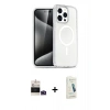 MARSİLYAN™- iPhone 14 Pro Max Kılıf Nova Asil Prime - Şeffaf Pasifik Cam Ekran Koruyucu + Bilvis Titan Kamera Lens - DNMR