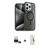 MARSİLYAN™- iPhone 14 Pro Max Kılıf Nova Asil Prime - Şeffaf Pasifik Cam Ekran Koruyucu + Bilvis Titan Kamera Lens - DNMR