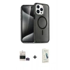 MARSİLYAN™- iPhone 14 Pro Max Kılıf Nova Asil Prime - Şeffaf Pasifik Cam Ekran Koruyucu + Bilvis Titan Kamera Lens - GD