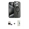 MARSİLYAN™- iPhone 14 Pro Max Kılıf Nova Asil Prime - Şeffaf Pasifik Cam Ekran Koruyucu + Bilvis Titan Kamera Lens - GS