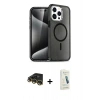 MARSİLYAN™- iPhone 14 Pro Max Kılıf Nova Asil Prime - Şeffaf Pasifik Cam Ekran Koruyucu + Gold Raze Metal Kamera Lens