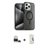 MARSİLYAN™- iPhone 14 Pro Max Kılıf Nova Asil Prime - Şeffaf Pasifik Cam Ekran Koruyucu + Bilvis Titan Kamera Lens - SH