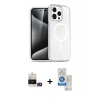 MARSİLYAN™- iPhone 14 Pro Max Kılıf Nova Asil Prime - Şeffaf Royal Nano Ekran Koruyucu + Bilvis Titan Kamera Lens - GD