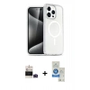 MARSİLYAN™- iPhone 14 Pro Max Kılıf Nova Asil Prime - Şeffaf Royal Nano Ekran Koruyucu + Bilvis Titan Kamera Lens - DNMR
