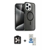 MARSİLYAN™- iPhone 14 Pro Max Kılıf Nova Asil Prime - Şeffaf Royal Nano Ekran Koruyucu + Turuncu PVD Metal Kamera Lens