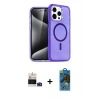 MARSİLYAN™- iPhone 14 Pro Max Kılıf Nova Asil Prime - Siyah 18D Cam Ekran Koruyucu + Bilvis Titan Kamera Lens - DNMR