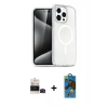 MARSİLYAN™- iPhone 14 Pro Max Kılıf Nova Asil Prime - Siyah 18D Cam Ekran Koruyucu + Siyah Bilvis Titan Kamera Lens