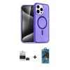 MARSİLYAN™- iPhone 14 Pro Max Kılıf Nova Asil Prime - Siyah 18D Cam Ekran Koruyucu + Siyah Bilvis Titan Kamera Lens