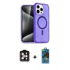 MARSİLYAN™- iPhone 14 Pro Max Kılıf Nova Asil Prime - Siyah 18D Cam Ekran Koruyucu + PVD Metal Kamera Lens - TU