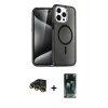 MARSİLYAN™- iPhone 14 Pro Max Kılıf Nova Asil Prime - Siyah 360 Mat Full Body Arka Koruyucu + Raze Metal Kamera Lens - GD
