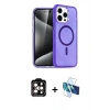 MARSİLYAN™- iPhone 14 Pro Max Kılıf Nova Asil Prime - Siyah 3D Antistatik Cam Ekran Koruyucu + PVD Metal Kamera Lens - TU