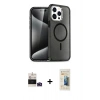 MARSİLYAN™- iPhone 14 Pro Max Kılıf Nova Asil Prime - Siyah 6D Mat Seramik Hayalet Nano Ekran Koruyucu + Bilvis Titan Kamera Lens - DNMR