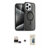 MARSİLYAN™- iPhone 14 Pro Max Kılıf Nova Asil Prime - Siyah 6D Mat Seramik Hayalet Nano Ekran Koruyucu + Bilvis Titan Kamera Lens - SH