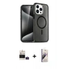 MARSİLYAN™- iPhone 14 Pro Max Kılıf Nova Asil Prime - Siyah Bilvis 3D Mat Cam Ekran Koruyucu + Bilvis Titan Kamera Lens - DNMR
